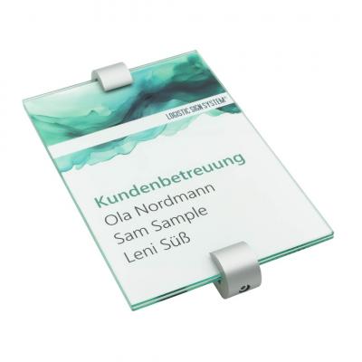 Tuerschild Vitrum C von Logistic Sign System Glasschild für Büro aus Glas DIN A5